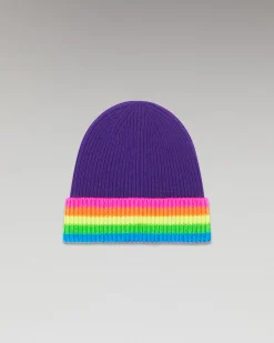 Berretto con Risvolto Bande multicolori
