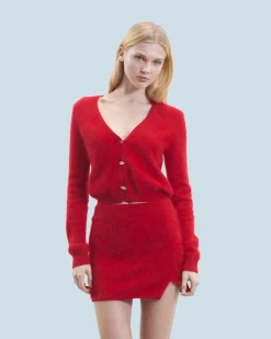 Cardigan-pullover in Cashmere spazzolato Bottoni gioiello