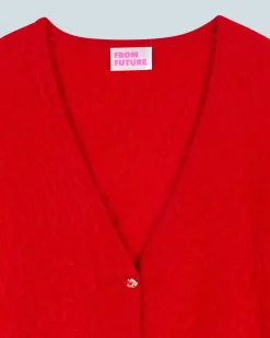 Cardigan-pullover in Cashmere spazzolato Bottoni gioiello