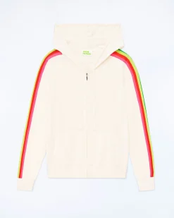 Felpa-maglione con Zip Banda multicolore