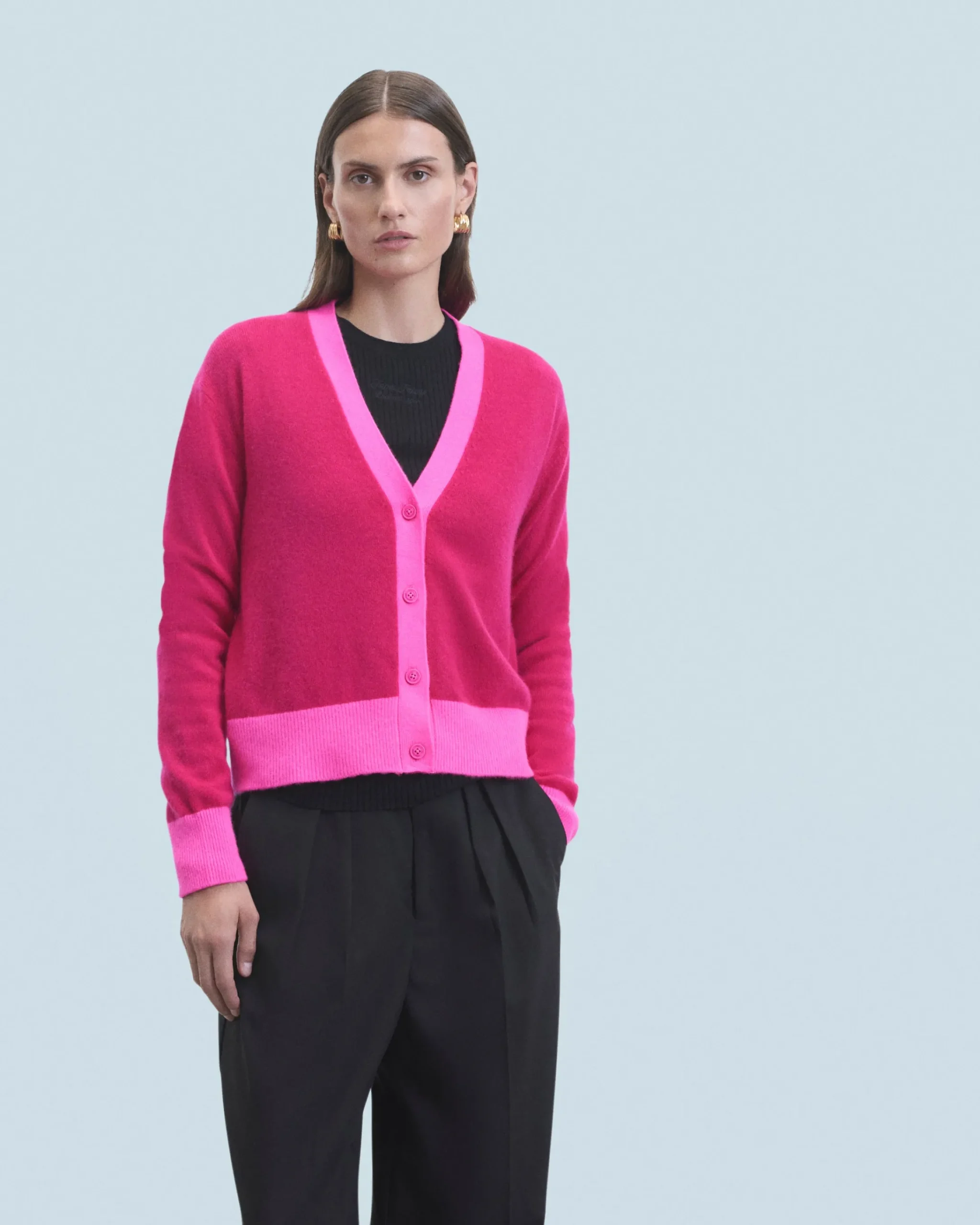 Maglione Cardigan Bicolore Leger