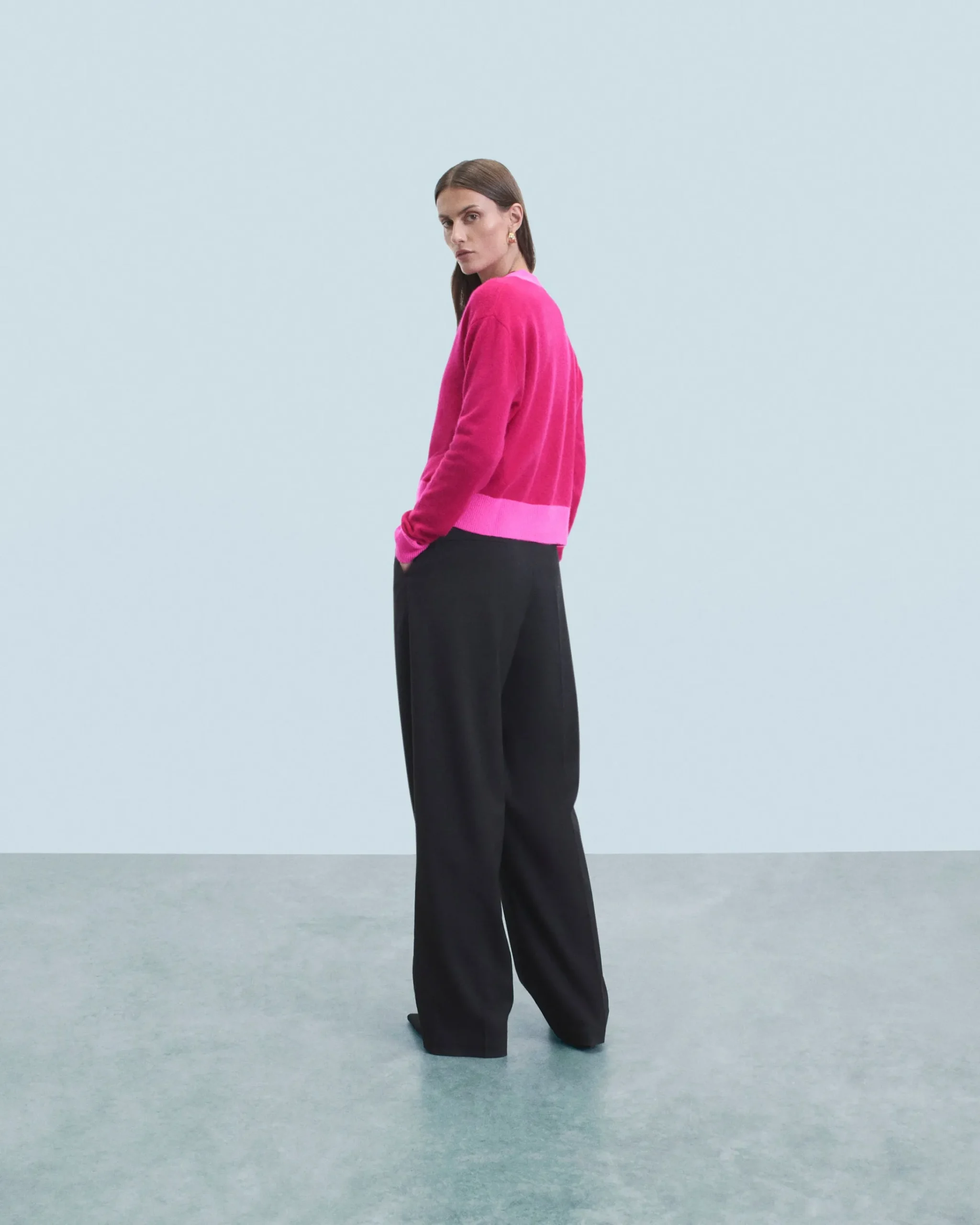 Maglione Cardigan Bicolore Leger