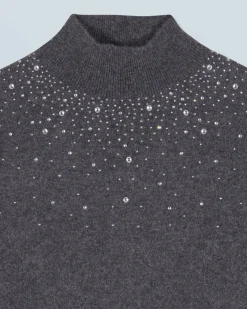 Maglione Collo alto con Strass Leggero