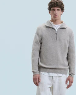 Maglione Collo alto con zip Sovradimensionato