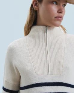 Maglione Collo alto con Zip Marinière