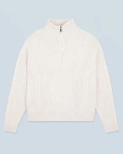 Maglione Collo alto con zip Maglia a trecce