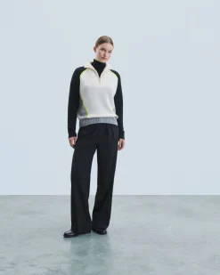 Maglione Collo alto con Zip Bicolore