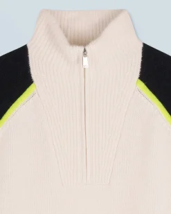 Maglione Collo alto con Zip Bicolore