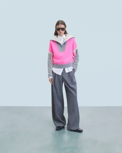 Maglione Collo alto con zip Tricolore