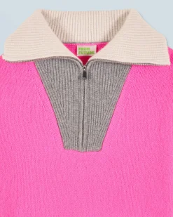 Maglione Collo alto con zip Tricolore