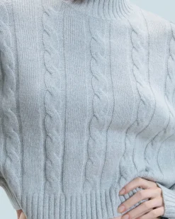 Maglione Collo alto Corto con Trecce