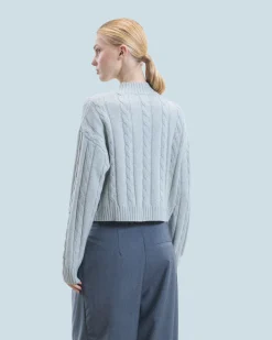 Maglione Collo alto Corto con Trecce