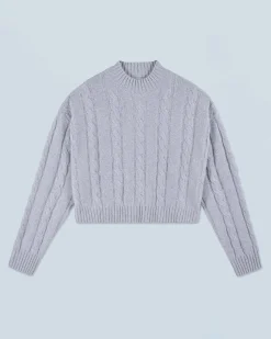 Maglione Collo alto Corto con Trecce