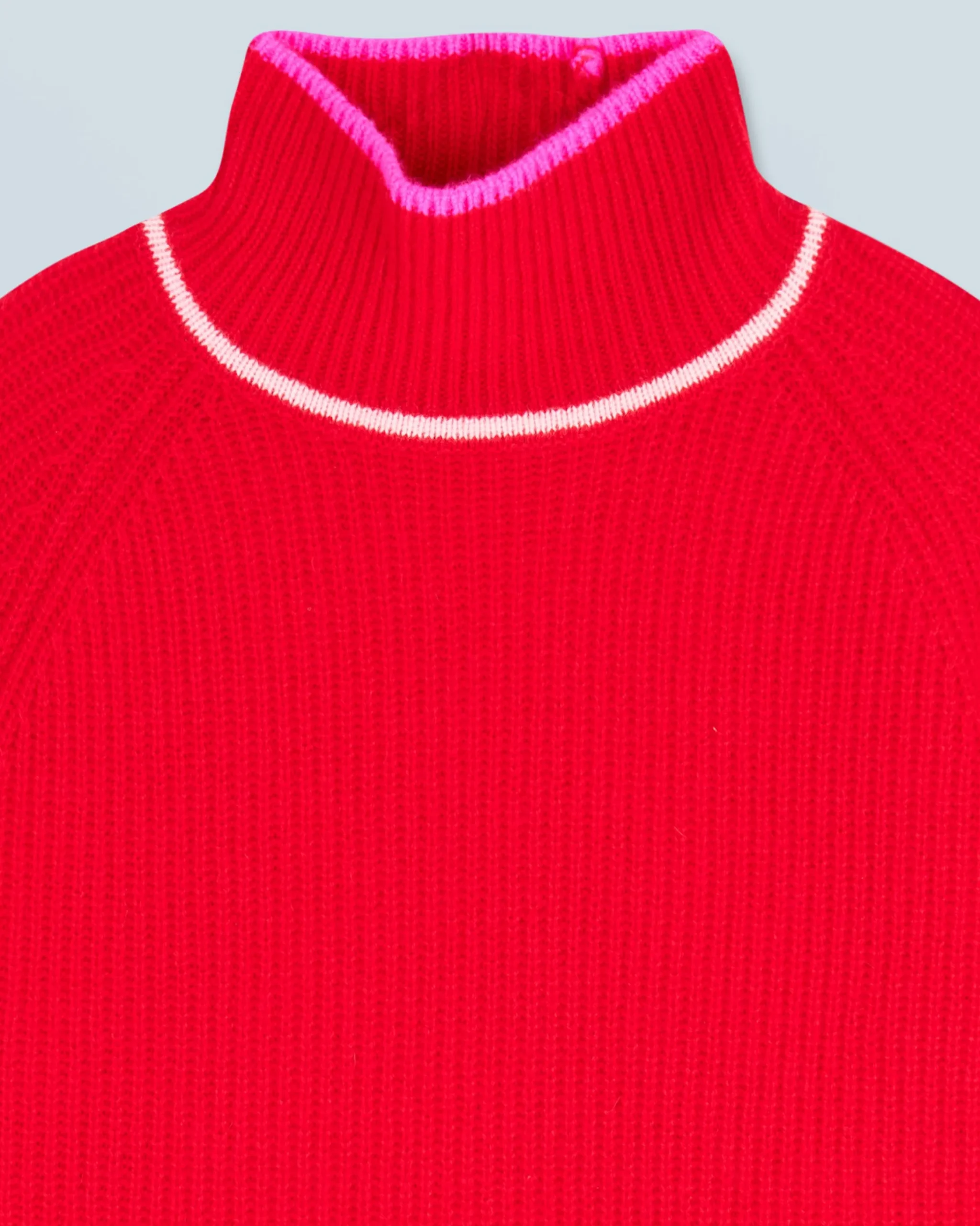 Maglione Collo alto Tricolore a Costa perlata