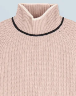 Maglione Collo alto Tricolore a Costa perlata