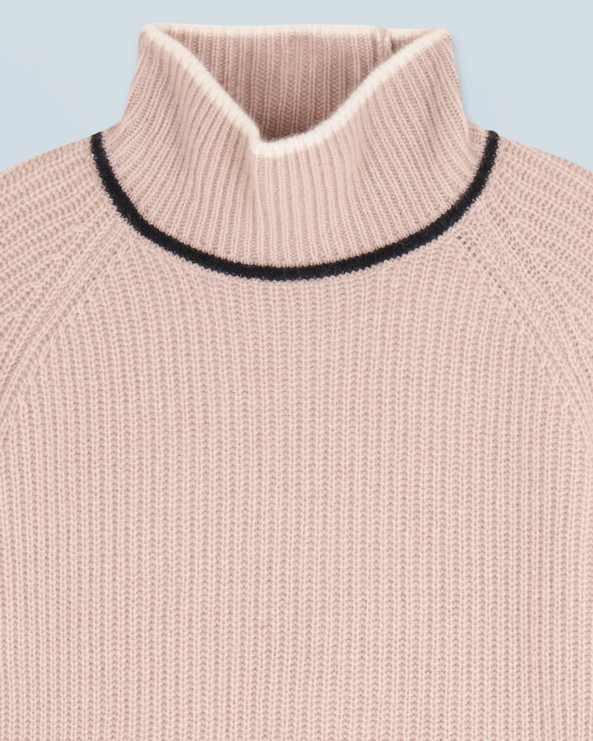 Maglione Collo alto Tricolore a Costa perlata