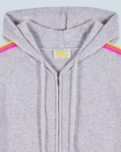 Maglione con Cappuccio Bande maniche Multicolori Leggero