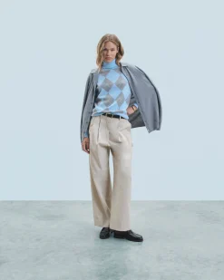 Maglione Dolcevita con Motivo losanghe