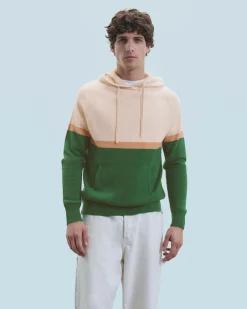 Maglione Felpa con cappuccio Color Block