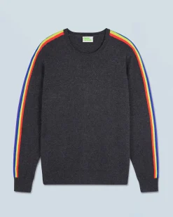 Maglione Scollo tondo Bande maniche Multicolori