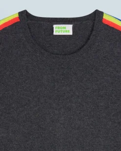 Maglione Scollo tondo Bande maniche Multicolori