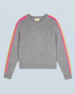 Maglione Scollo tondo Bande maniche Multicolori