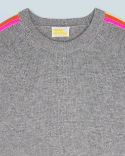 Maglione Scollo tondo Bande maniche Multicolori