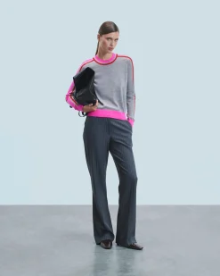 Maglione Scollo tondo Bande Bicolore