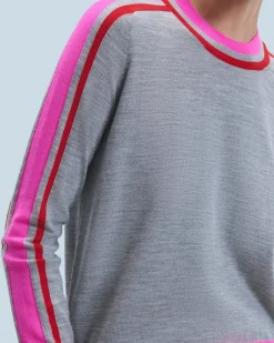 Maglione Scollo tondo Bande Bicolore