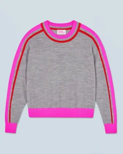 Maglione Scollo tondo Bande Bicolore