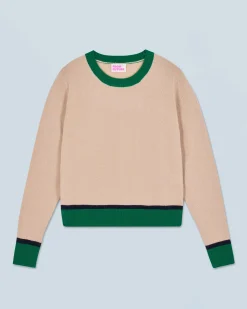 Maglione Scollo tondo Bicolore a Contrasto Leggero