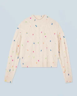 Maglione Scollo tondo con Trecce Multicolore