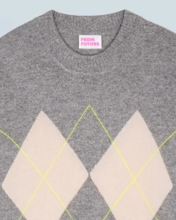 Maglione Scollo tondo con Motivo losanghe