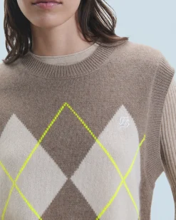 Maglione Senza maniche con Motivo losanghe