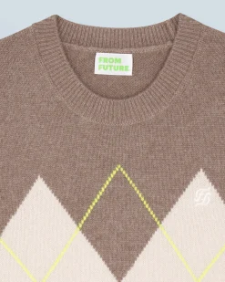 Maglione Senza maniche con Motivo losanghe