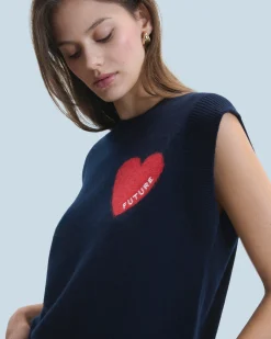 Maglione Senza maniche Cuore Leggero