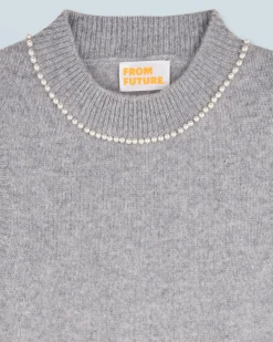 Maglione Senza maniche Perle sulla scollatura