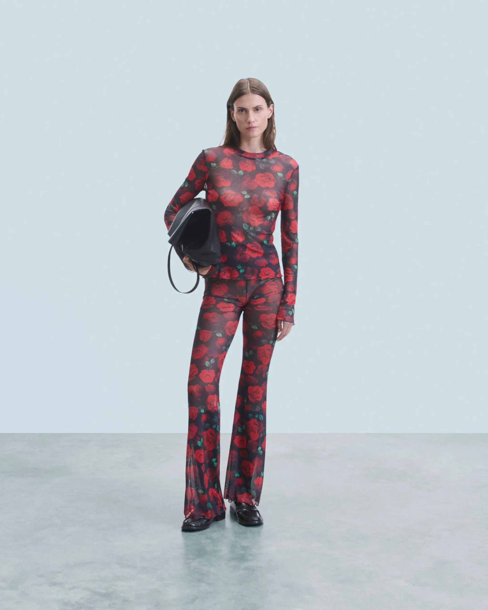 Pantaloni Flare Mesh