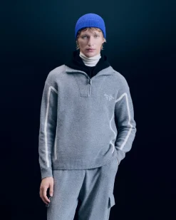 Pullover Collo alto con Zip Bande