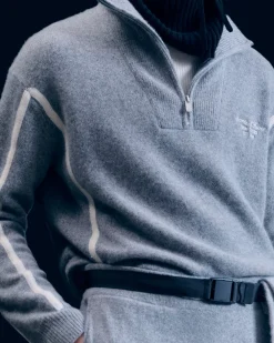 Pullover Collo alto con Zip Bande