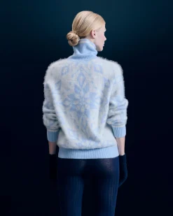 Pullover Collo dolcevita Hairy con Motivo Fiocchi di neve