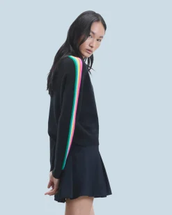 Pullover Scollo tondo Bande maniche multicolori