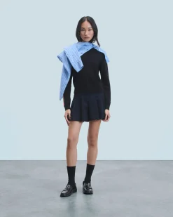 Pullover Scollo tondo Bande maniche multicolori