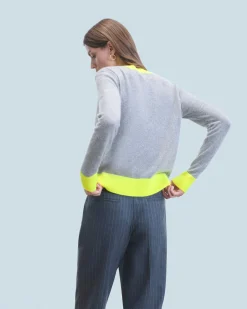 Pullover Scollo tondo Bicolore Leggero