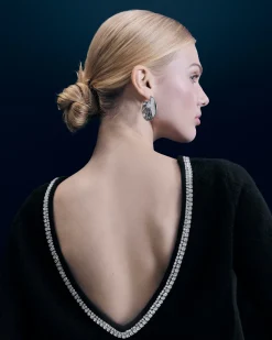 Pullover Scollo tondo Strass Schiena scoperta