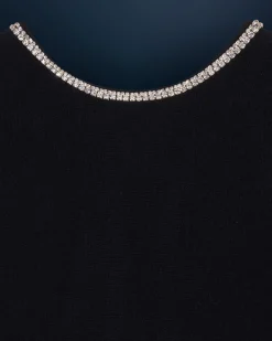 Pullover Scollo tondo Strass Schiena scoperta