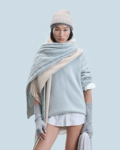 Sciarpa con frange A Maglia a trecce