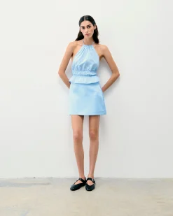 Top con Spallina Popeline