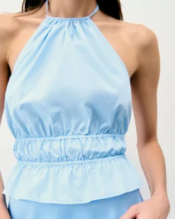 Top con Spallina Popeline