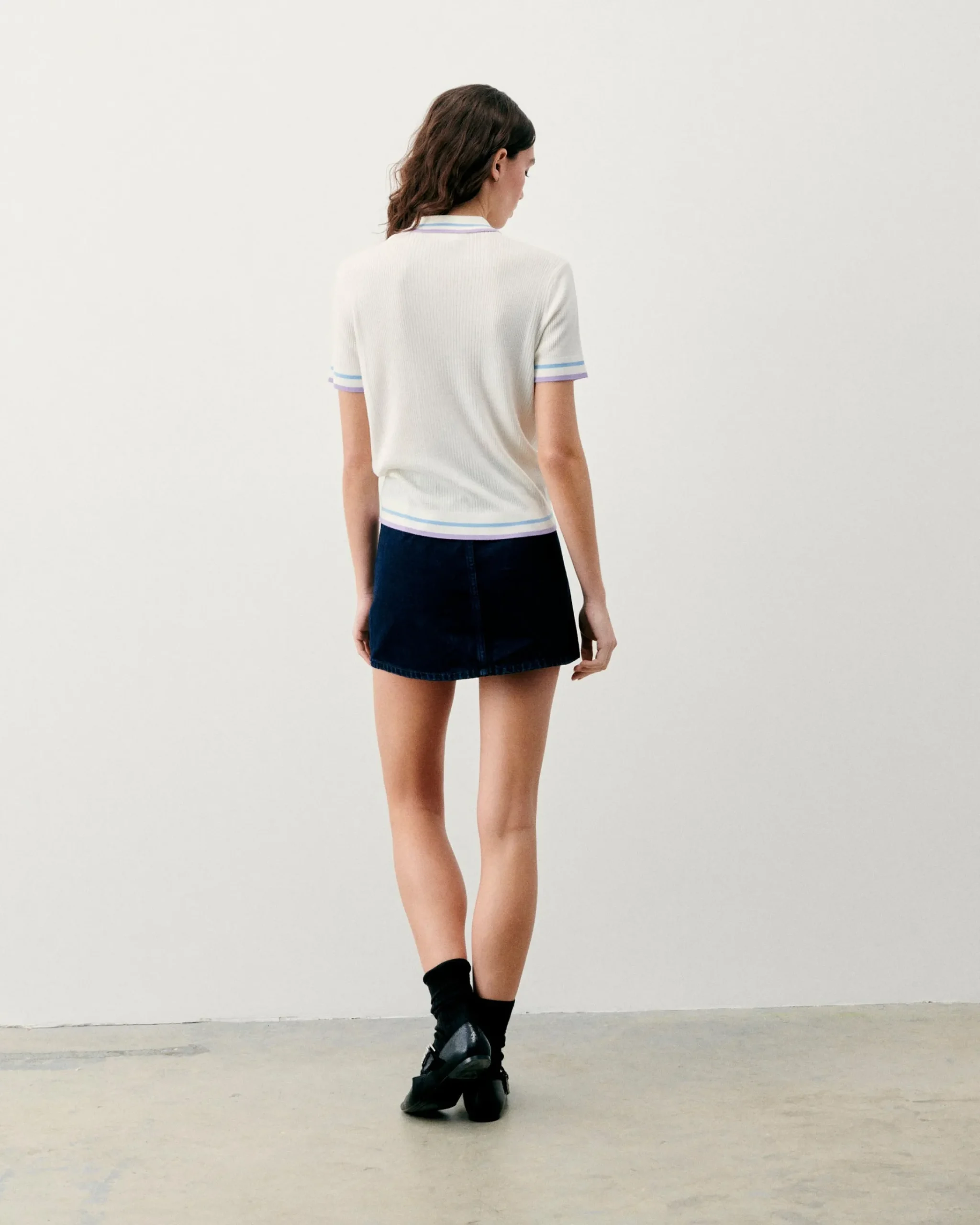 Top Maniche corte Bande bicolori